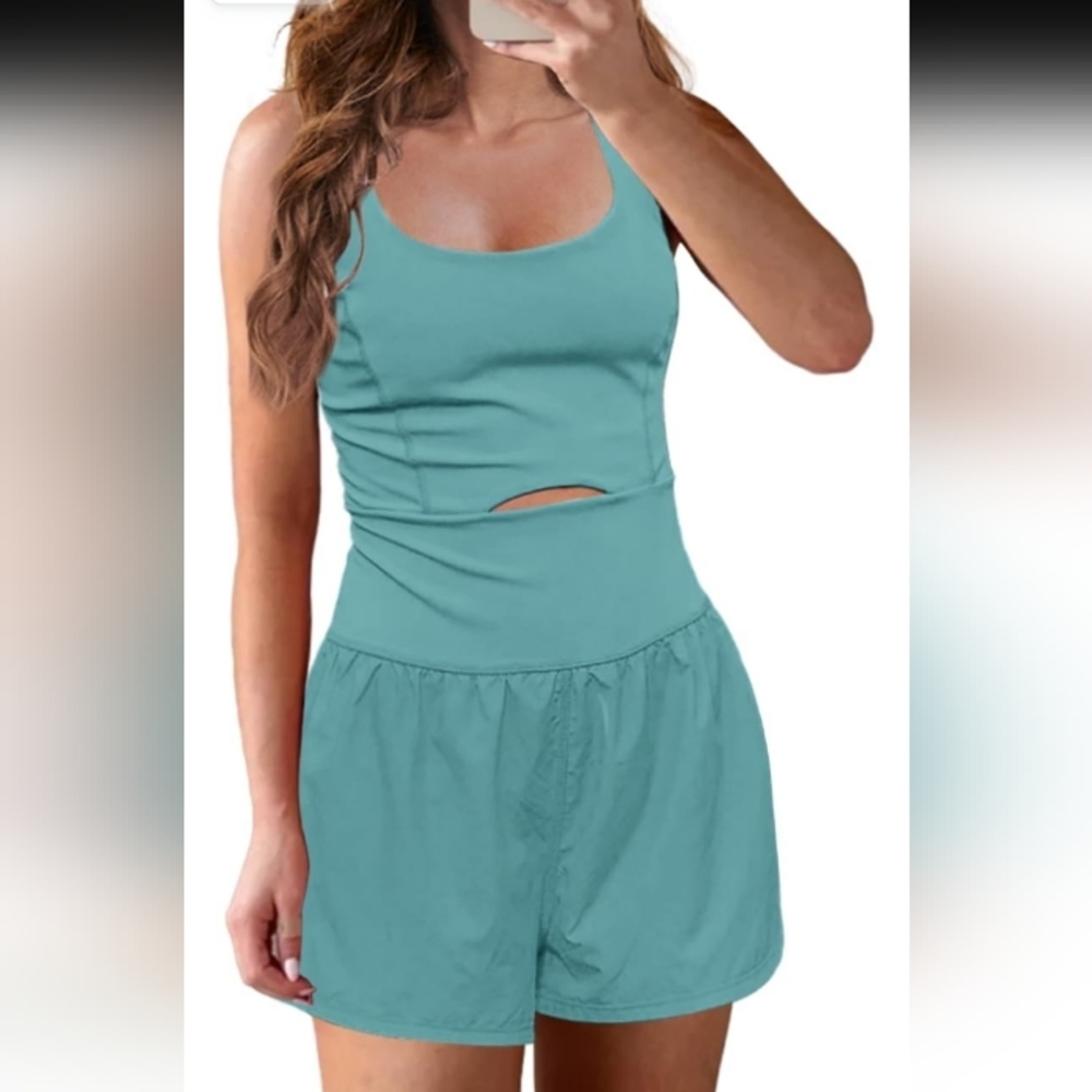 Teal Sleeveless Jumpsuit